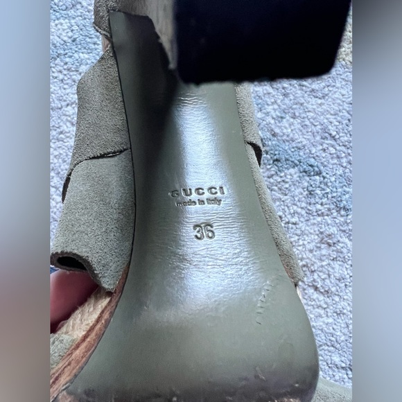 Gucci Suede Espadrille High Heel Sandals Authentic - Picture 12 of 15